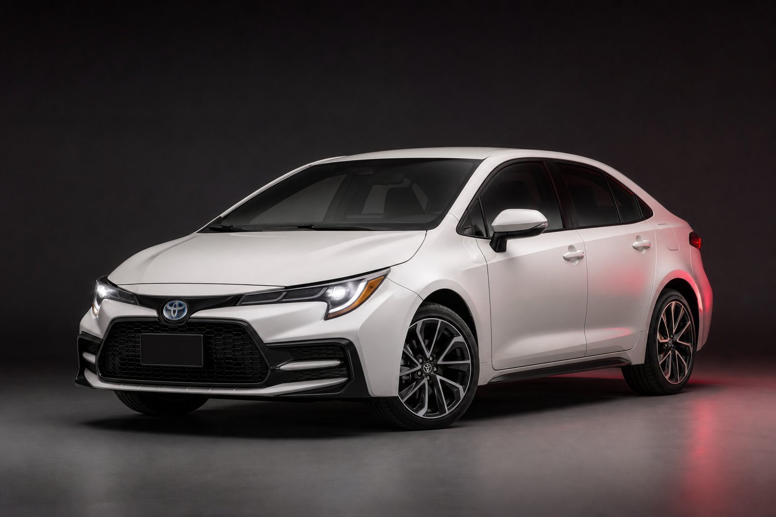 Pearl white Toyota Corolla sedan