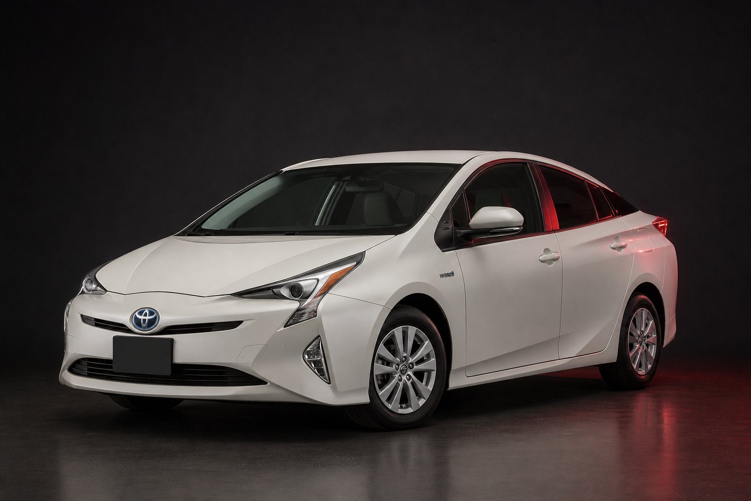 Pearl white Toyota Prius